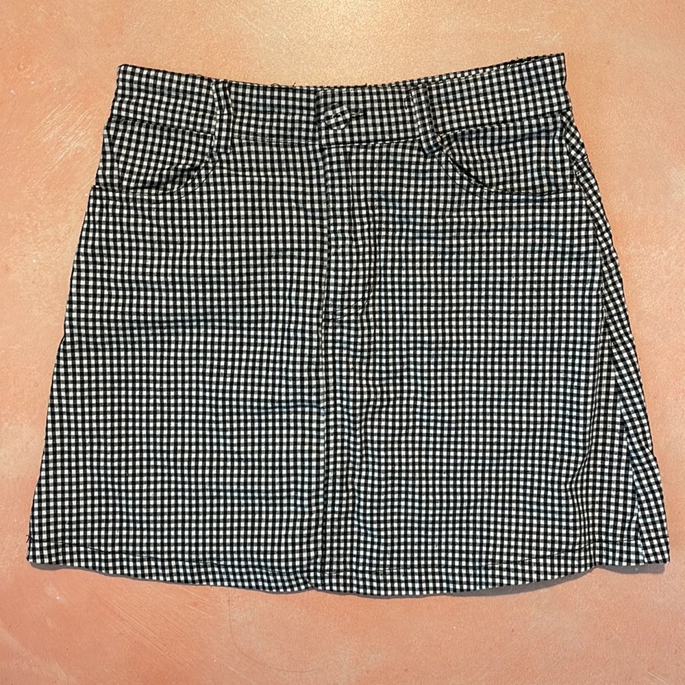 Brandy Melville John Galt Black & White Gingham Checkered Mini Pencil Skirt - XS